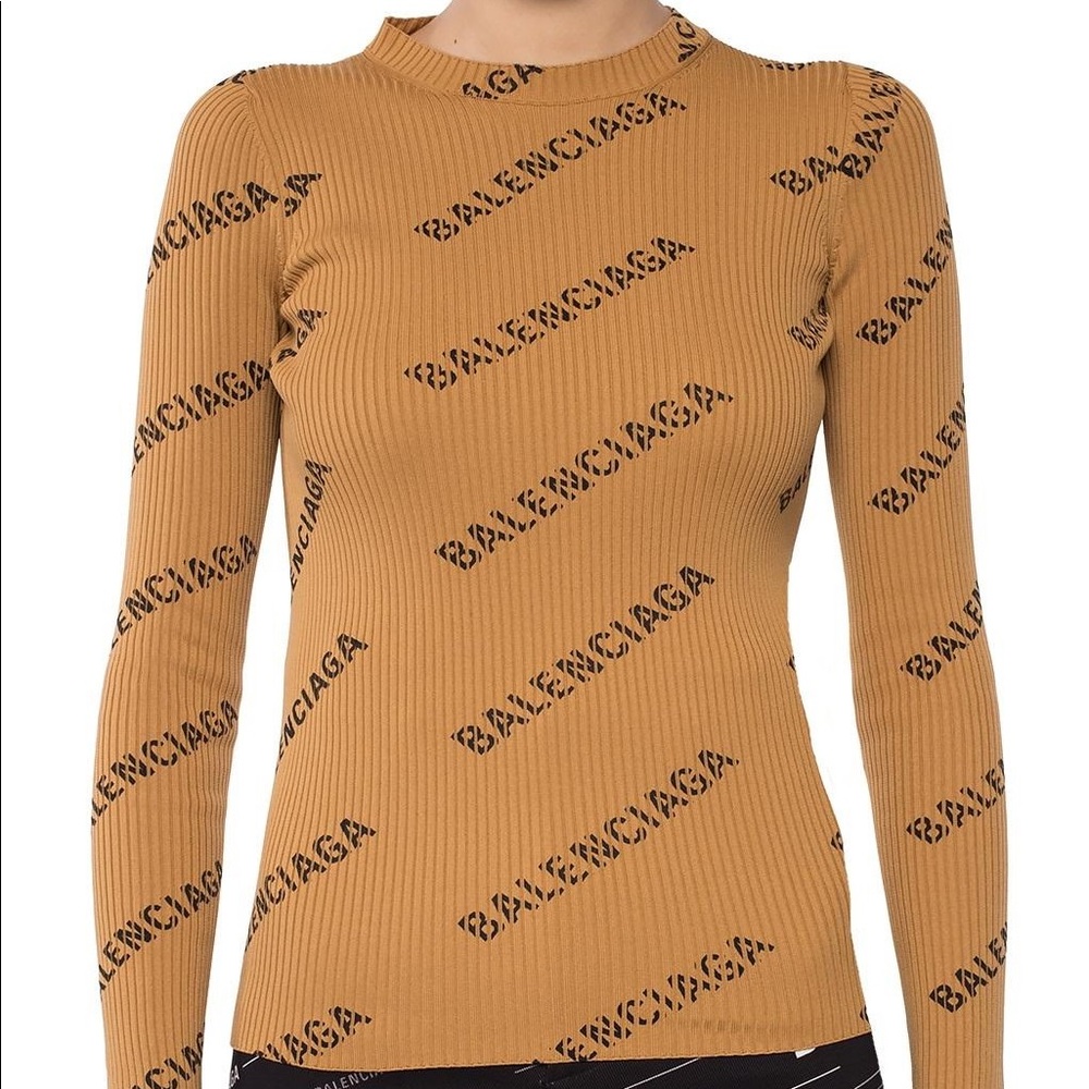 SOLD! AUTHENTIC BALENCIAGA All Over Logo Rib Knit - Picture 5 of 7